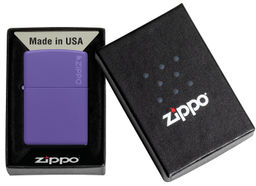 Зажигалка ZIPPO Логотип с фиолетовым матовым покрытием | Logo Purple Matte 237ZL  фото 6