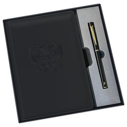 Ежедневник BG недатир. А5 136л. кожзам "Орел" + ручка (DuA5_67144) черный, в подарочной уп.