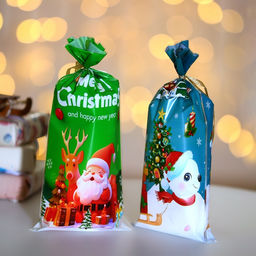 Цена за 50 шт. Пакет подарочный новогодний, для сладких подарков Новогодний МИКС №2 13?27 см1 см - UPAK LAND фото 3