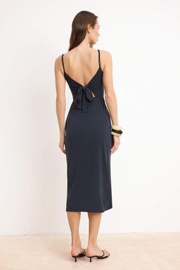 Antrasit Duz Baglama Detayl? Maxi Orme Elbise TWOSS26EL00036 - Trendyolmilla фото 6