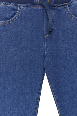 Erkek Cocuk Koyu Mavi Beli Lastikli Esnek Skinny Denim Pantolon Jean TKDSS24PL00014 - Trendyolmilla фото 5