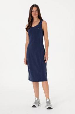 Kad_n Lacivert _rme Elbise Sepette S_rpriz _ndirim