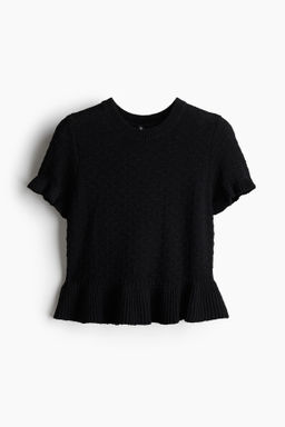 Top en punto pointelle con ribetes de volante - H&m фото 2