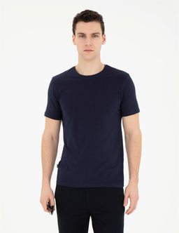 Lacivert Slim Fit Basic Ti__rt