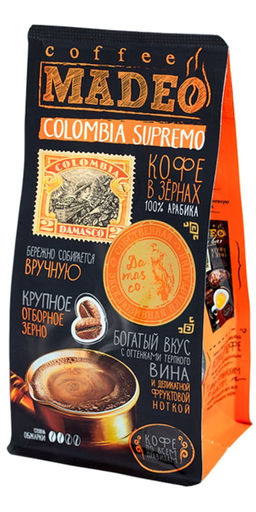 Кофе Colombia Supremo Damasco молотый MADEO