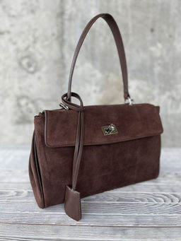 Женская замшевая сумка-портфель 8399 Кофе - Sergio valentini фото 2