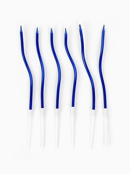 Цена за 2 шт. Свечи для торта «Серпантин», 6 шт, синие