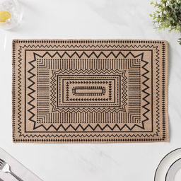 Цена за 12 шт. Салфетка сервировочная на стол Доляна Африка, 44,629,5 см, цвет чёрный  фото 2