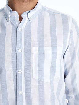 Regular Fit Uzun Kollu ?izgili Erkek G?mlek