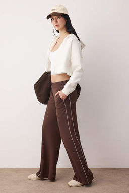 Bordo Biyeli Wide Leg/Genis Paca Orme Spor Esofman Alt? THMAW26EA00001 - Trendyolmilla фото 15