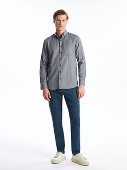 Regular Fit Uzun Kollu Ekose Gabardin Erkek G?mlek