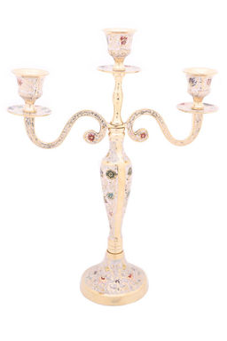 Подсвечник на 3 свечи эмаль (белая) № Кт3275/16/1 - Ганг фото 2