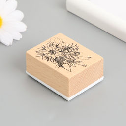 Печать дерево, резина «Букет с лентой», 5×4×2.5 см