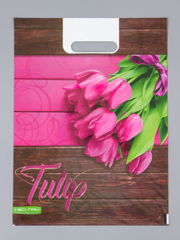 Цена за 25 шт. Пакет подарочный Свидание, полиэтиленовый с вырубной ручкой 30?40 см, 60 мкм