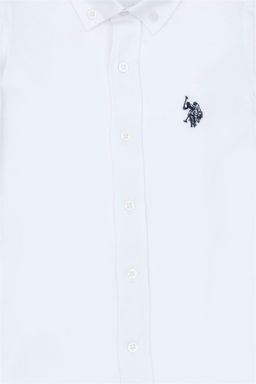 U. S. Polo Assn Белая базовая рубашка с длинным рукавом для мальчика - U.s. polo assn фото 9