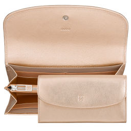 Итальянский большой женский кожаный кошелек DuDu серии Gandia | золотистый пэчворк