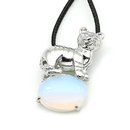 Подвеска с лунным камнем Тигр 23*32мм