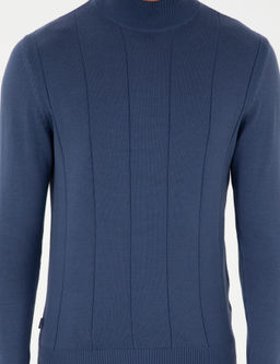 _ndigo Slim Fit Yar_m Bal_k__ Yaka Triko Kazak - Pierre cardin фото 6