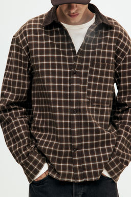 Camisa cropped de franela Loose Fit - H&m фото 3