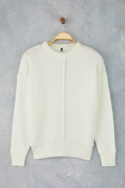 Kahverengi Yumusak Dokulu Genis Kal?p Dikis Detayl? Triko Kazak TWOAW26KZ00075 - Trendyolmilla фото 13