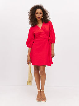 Платье на запах из жатого хлопка