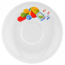 Чашка чайная фарфоровая "Любимые игрушки" 210мл, д8,5см, h6см, форма "Янтарь", с блюдцем д14см (Россия)