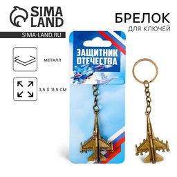 Цена за 2 шт. Брелок для ключей металлический «Защитник Отечества», 11.5×3.5 см