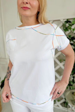 Футболка Rumoda 2221 оранжевый+белый  фото 2