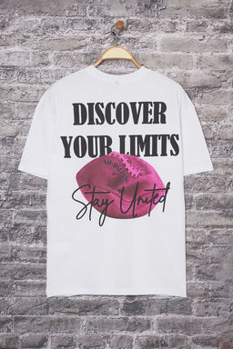 TRENDYOL MAN Beyaz Oversize/Genis Kesim S?rt Bask?l? %100 Pamuk T-Shirt TMNSS25TS00225 - Trendyolmilla фото 4
