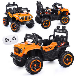 Электромобиль "Кросс" на аккумуляторе, с р/у управлением, в коробке (оранжевый)