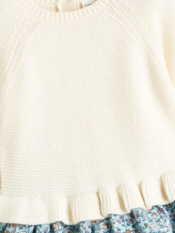 Bisiklet Yaka K?z ?ocuk Triko Elbise