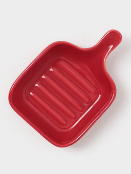 Соусники с ручкой Доляна Сковорода, набор 4 шт., 50 мл, керамика, красные фото 3