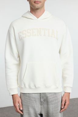 TRENDYOL MAN Antrasit Oversize/Genis Kesim Yaz? Nak?sl? Ici Polar/S?cak Tutan Kapusonlu Sweatshirt TMNAW25SW00180 - Trendyolmilla фото 15