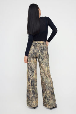 Teen Cok Renkli Desenli Yuksek Bel Wide Leg Jeans TWOAW26JE00152 - Trendyolmilla фото 4