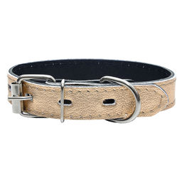 ВИА Ошейник кожаный "GOLD" золотой, 2 слоя, 25мм, 29-39см 113025золото 99ред99 113025золото 113025золото