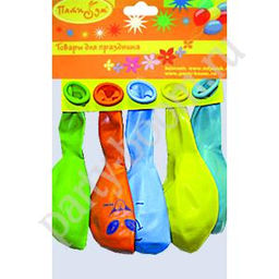 "Пати бум" Шар круглый 30см Х-58 Пастель+Декоратор (шелк.) Улыбки 5 шт. "Пати бум" Шар круглый 30см Х-58 Пастель+Декоратор (шелк.) Улыбки 5 шт.