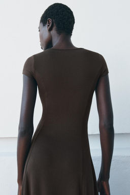 LONG RIBBED DRESS - Zara фото 4