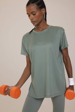 DeFactoFit Oversize Genis Kal?p Bisiklet Yaka Sporcu K?sa Kollu Tisort  фото 2