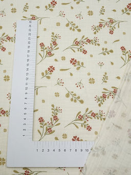 Муслин двухслойный с эф.жатости Весенний миг (терракотовые цветочки), ш.1.4м, хл-100%, 120гр/м.кв - Купава фото 7