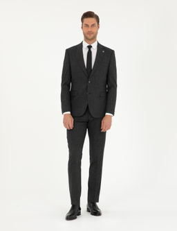 Antrasit Slim Fit Tak_m Elbise