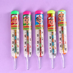 Цена за 30 шт. Жевательная резинка Сладкий градусник в форме градусника, 7 г. - Simaland фото 2