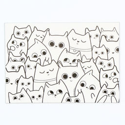 Магнит-раскраска многоразовая «Котики», 14.8×21 см
