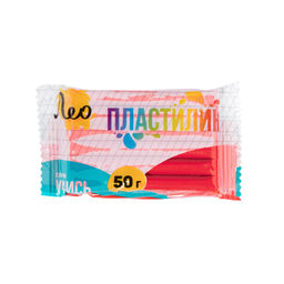 Лео Учись Пластилин классический, группа 2 LNMC-50 50 г ( в пакете ) 10 шт 1 цв. красный/ red