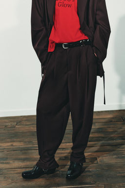 PLEATED TROUSERS WITH BUTTON HEM - Zara фото 13