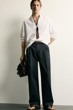 CAMISA RELAXED FIT ALGOD?N - VISCOSA LAZOS / Blanco roto - Zara фото 6