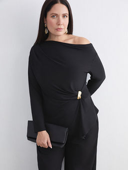 Kay?k Yaka B?zg?l? Bluz