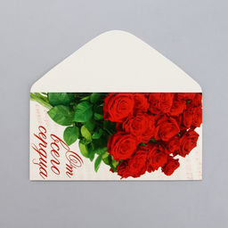 Цена за 10 шт. Конверт для денег От всего сердца, 16.5?8 см