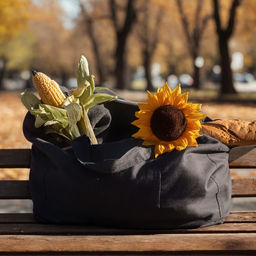 Сумка изо льна двухсторонняя SL HOME Linear bag, 67?35 см