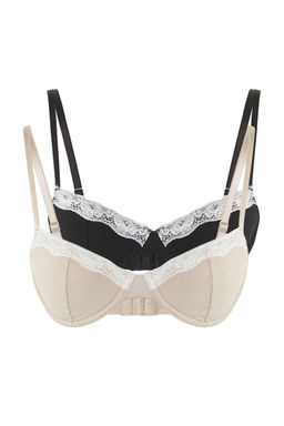 TRENDYOLMILLA Siyah-Bej 2li Paket Pamuklu Dantel Detayl? Kapl? T-Shirt Bra Orme Sutyen THMSS25SU00026  фото 11