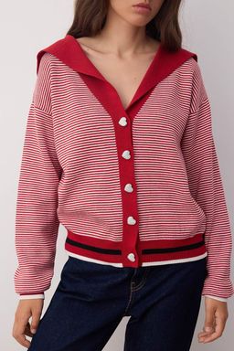 K?rm?z? Pamuklu Dugme Detayl? Triko H?rka TWOAW26HI00181 - Trendyolmilla фото 3